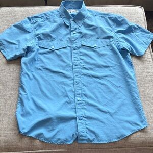 Duluth Trading Co Light Blue Casual Button Down Shirt